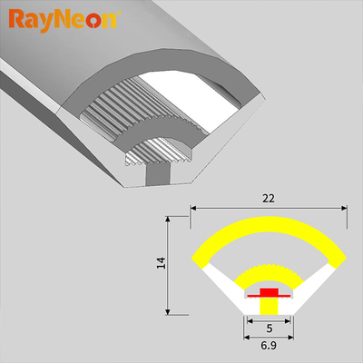 Fan Shaped Silicone Neon Strip Light Waterproof Flexible 90 Degree Curved LED Strip Light
