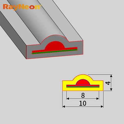 D Shaped Flexible 8mm Wide COB Neon LED Strip Silicone Waterproof Embedded LED Light Strips