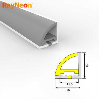 Fan Shaped Neon Light Silicone Tube 16 * 16mm Positive Light IP67 Waterproof Customized