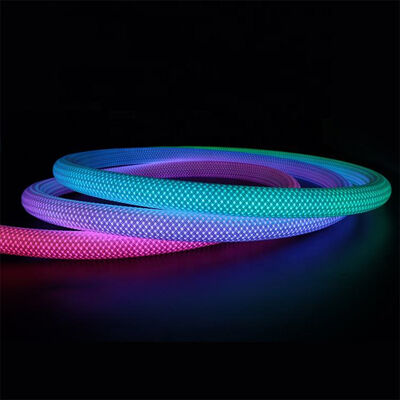C25mm Diameter 60LEDs/m DC12V/24V RGB/RGBW Full Color LED Pixel Round Braided Neon Strip Light 360 Degree Beam Angle