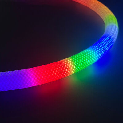 C25mm Diameter 60LEDs/m DC12V/24V RGB/RGBW Full Color LED Pixel Round Braided Neon Strip Light 360 Degree Beam Angle