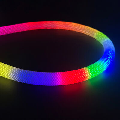 C25mm Diameter 60LEDs/m DC12V/24V RGB/RGBW Full Color LED Pixel Round Braided Neon Strip Light 360 Degree Beam Angle